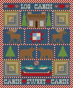 G-699 Log Cabin 13 Mesh 121⁄4 x 131⁄2 Treglown Designs