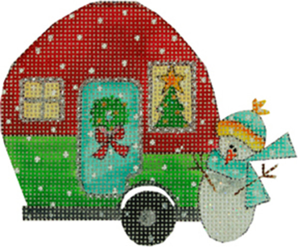 HC101B Camper With Snowman18 Mesh 4 x 3.75 Renaissance Designs 