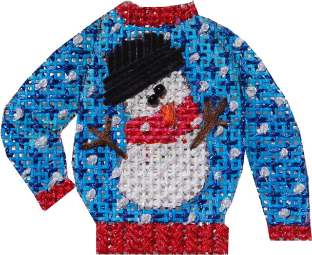 USC101/1 Snowman Ugly Sweater 3 x 3 18 Mesh Model Stitched Renaissance Designs