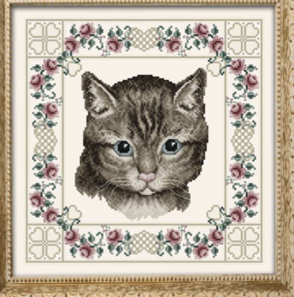 Victorian Cat 146 x 146  Kitty And Me Designs