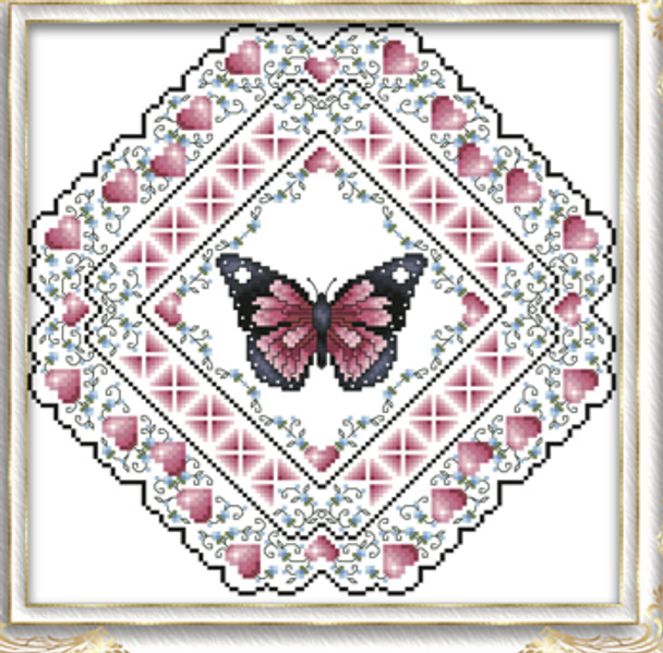 Butterfly Fantasy Pink134 Stitches Square Kitty And Me Designs