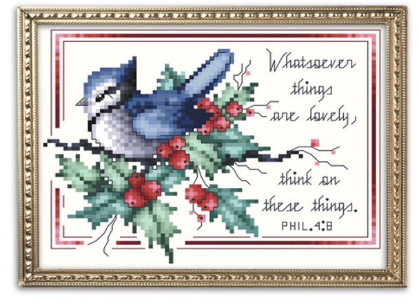 Inspiration Bird Blue Jay 83 x 62 Kitty And Me Designs