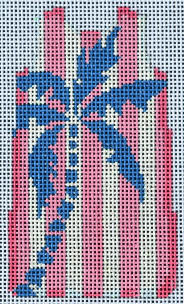 MS69P Palm Tree Stencil/Pink Mini Shift  2.5 x 4 18 mesh  Two Sisters Designs