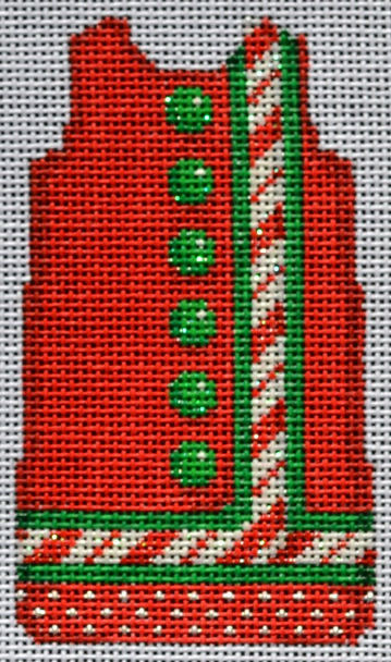 MS77 Candy Cane Border Mini Shift 2.5 x 4 18 mesh  Two Sisters Designs
