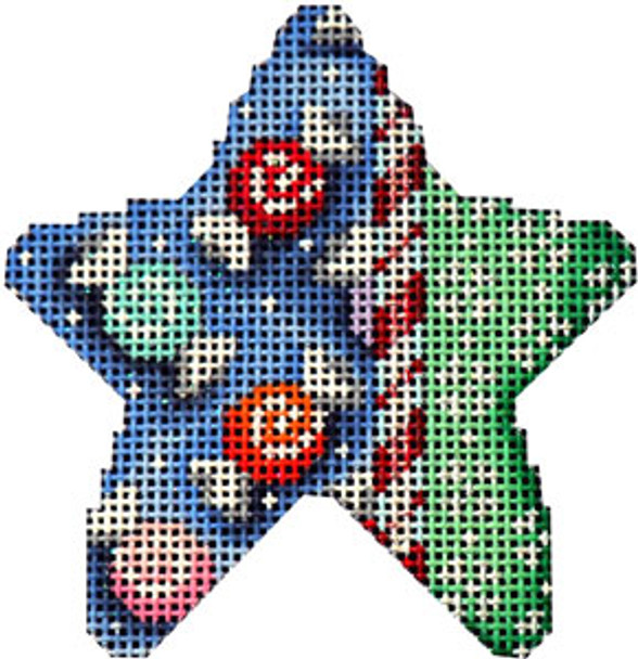 CT-2023 Candy Cane/Snowflakes Mini Star 3 x 3 18 Mesh Associated Talents 