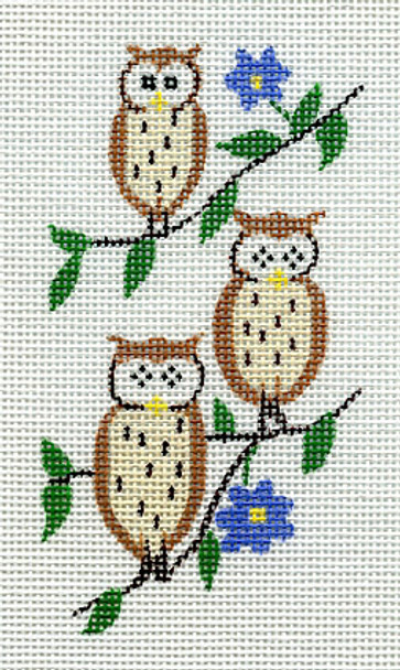 DBS L-16 Three Little Owls 2.5"x4.5"  18 Mesh Designs By Suzanne