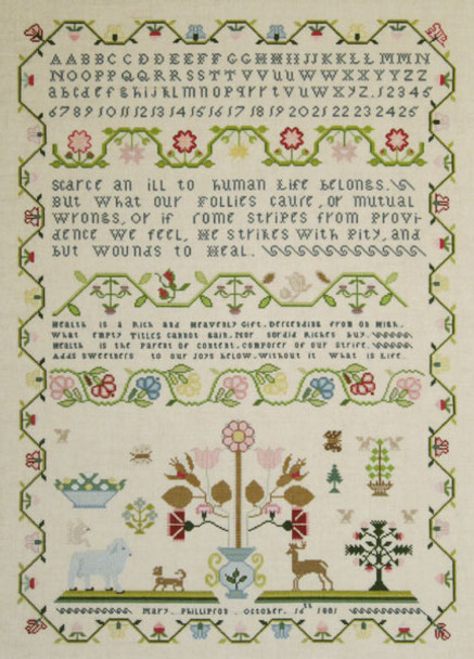 The Mary Phillipson Sampler 1801 Historic Handworkes HH-RS4