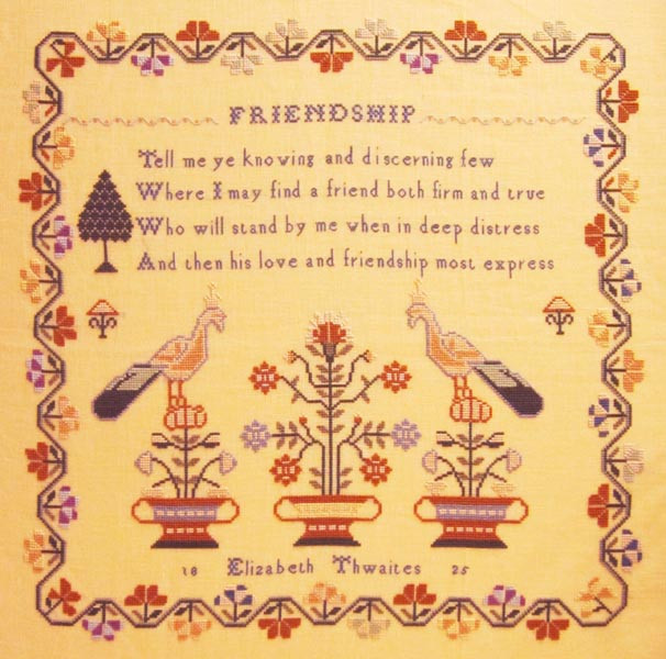 The Elizabeth Thwaites Sampler 1825 Historic Handworkes HH-RS18