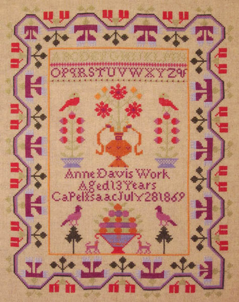 The Anne Davis Welsh Sampler 1869 Historic Handworkes HH-RS25