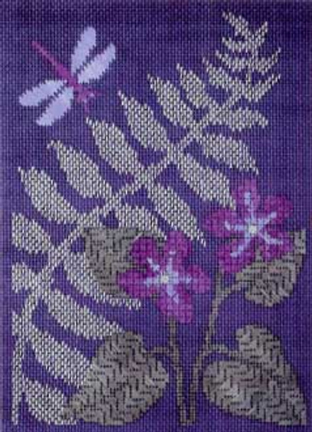 FSD-WF4 Violets and Dragonfly - Wildflowers Finger Step Designs