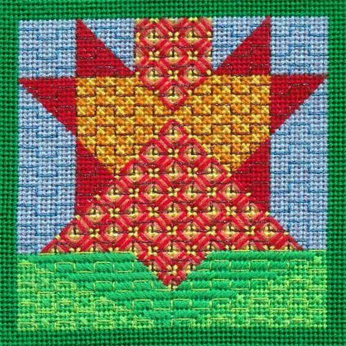 FSD-FQB7 Overalls - Flower Quilt Block #7 Finger Step Designs