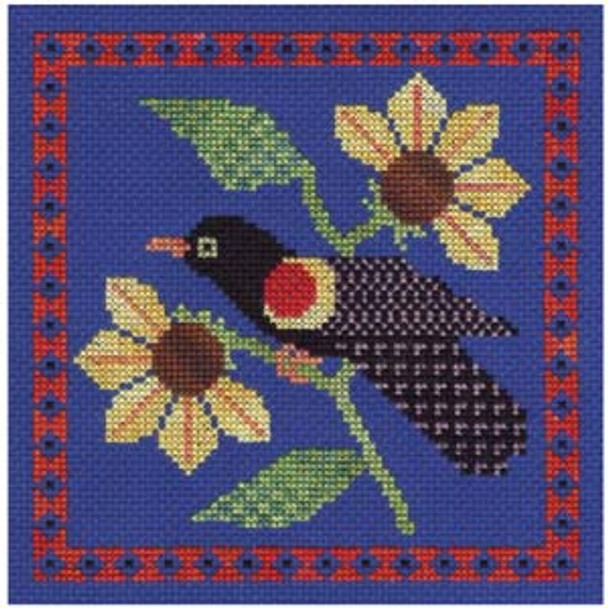 RBB-02 Red & Black Bird XS #2 Red Winged Blackbird Finger Step Designs