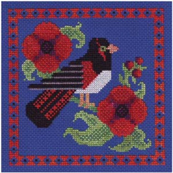 RBS-05 Red & Black Bird XS #5 - American Redstart Finger Step Designs