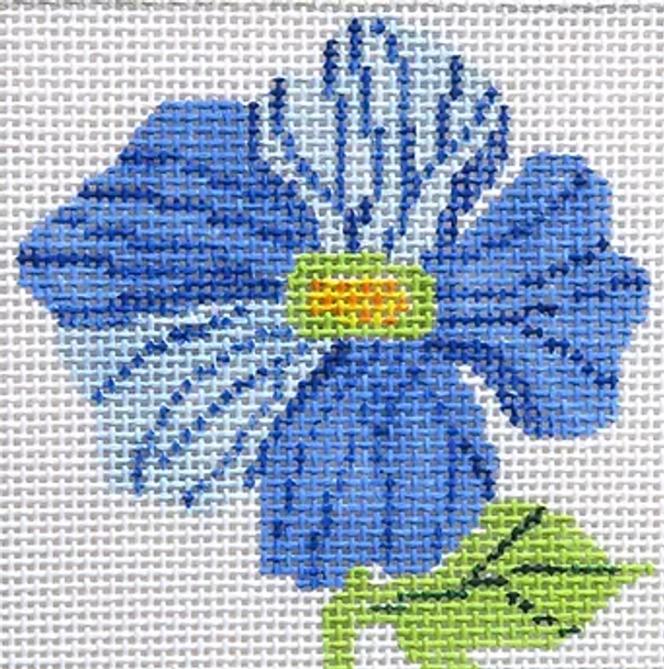 28a Jean Smith Designs Simply  PEONY #3 Blue Coaster 4" Square 13  mesh