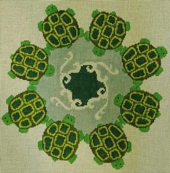 LP-206 Turtle Rug Circle 13 Mesh 12 x 12 Linda Pietz