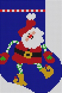 M-217 Santa Mini Stocking 13 Mesh 4x6 Treglown Designs