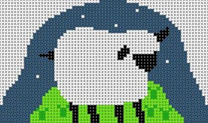 LP-036M Sheep/Standing Nativity13 Mesh 3x5 Linda Pietz