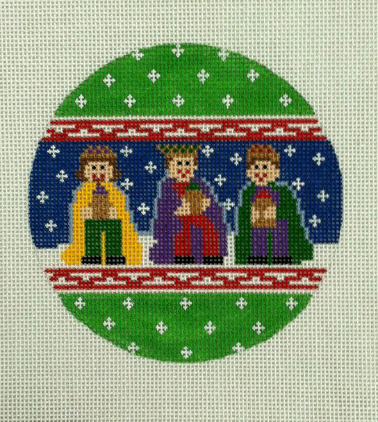 CTT2F Wise Men 18 Mesh 4" round Ornament CanvasWorks