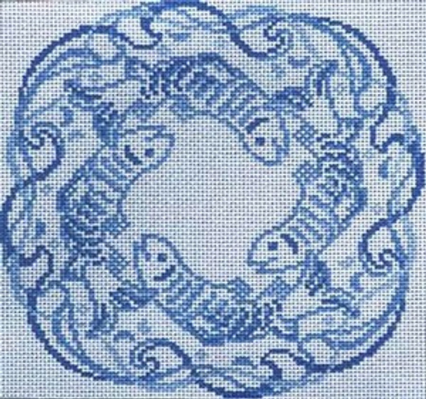 TG-A335 Fish Wreath 13 Mesh 8x8 Trish Gunning Treglown Designs