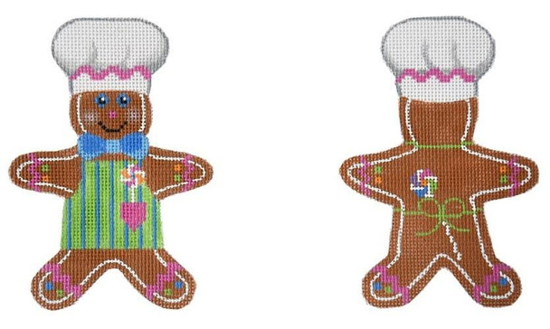 GB01 Gingerbread Chef 5.75 x 3 18 Mesh With Stitch Guide Pepperberry Designs