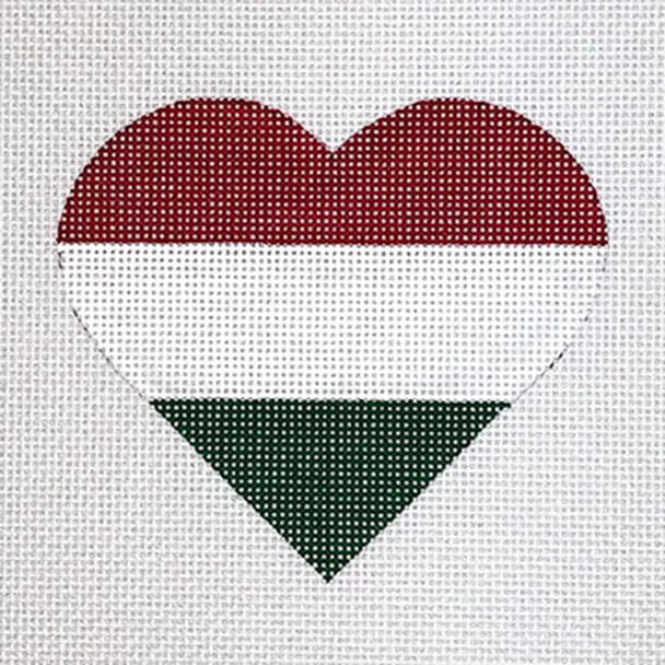 HT34 Hungary Heart Flag 3.25 x 3.75 18 Mesh Pepperberry Designs 
