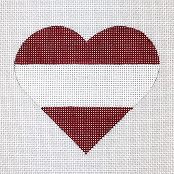 HT35 Austria Heart Flag 3.25 x 3.75  18 Mesh Pepperberry Designs 