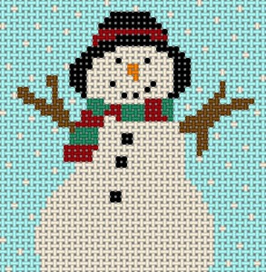 LP-167 Snowman/Pastel 13 Mesh 31⁄2 x 31⁄2 Linda Pietz