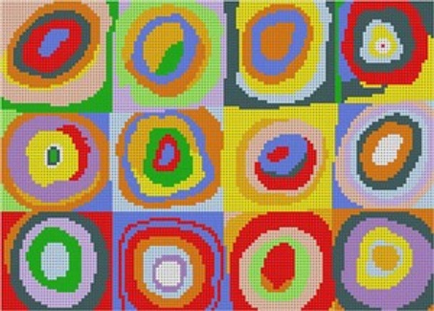 LP-195 Abstract Circles 13 Mesh 101⁄2 x 71⁄2 Linda Pietz