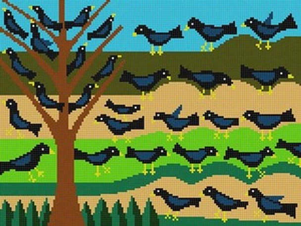 LP-247 Tree Of Blackbirds 13 Mesh 16 x 13 Linda Pietz