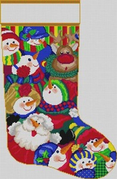 M-199 Snowman Scatter Stkng 13 Mesh 14 x 21 Treglown Designs