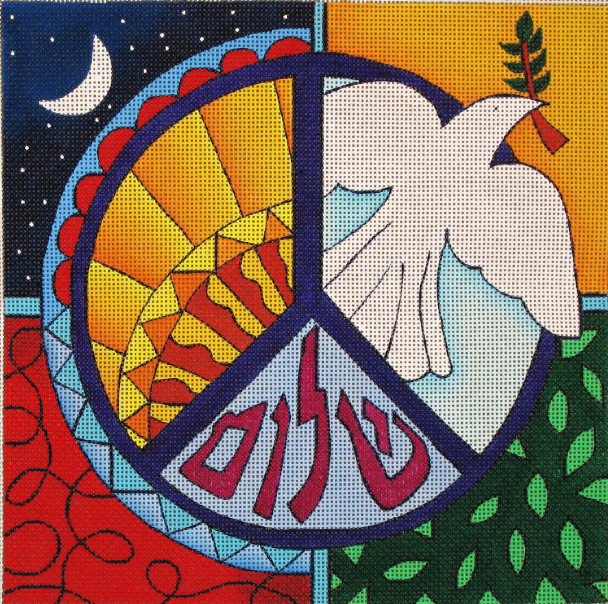 LB107 Peace Rising 10x10 13  Mesh Laura Bolter Gone Stitching 