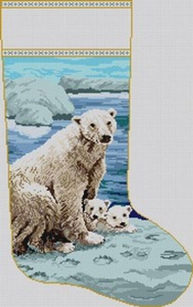 M-246 Polar Bears Stocking 13 Mesh 13x201⁄2 Treglown Designs