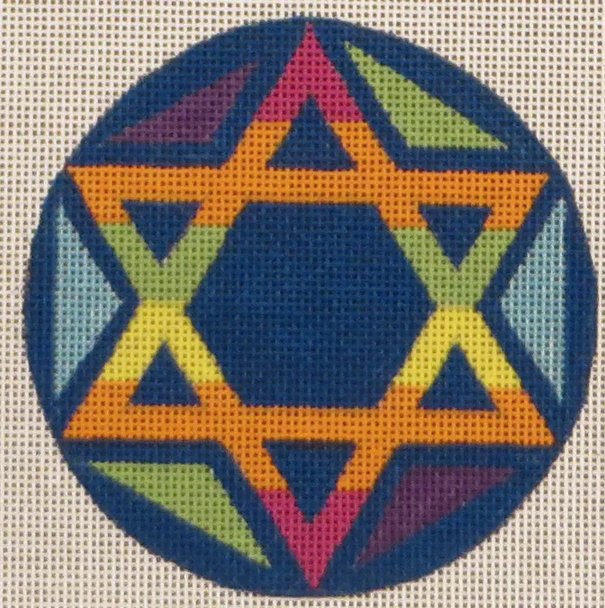 LL113 Star Ornament  4 x 4 18 Mesh Laurie Ludwin Gone Stitching 