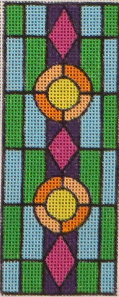 LL111 Geometric Mezuzah  5x2 18 Mesh Laurie Ludwin Gone Stitching 