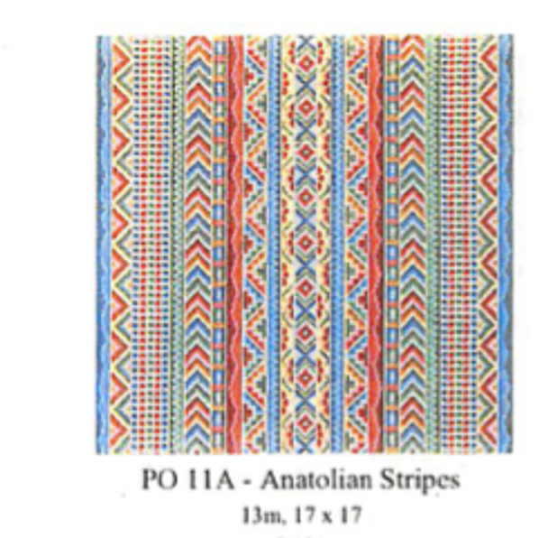 PO11A Anatolian Stripes  17 x 17 13 Mesh CanvasWorks