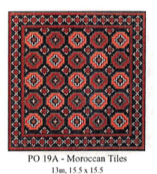 PO19A Moroccan Tiles  15.5 X 15.5 13 Mesh CanvasWorks
