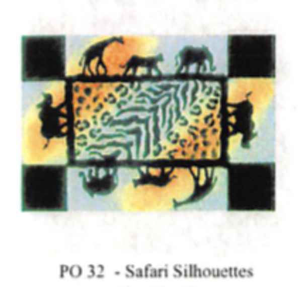 PO32 Safari Silhouettes 16 x 11 13 Mesh CanvasWorks