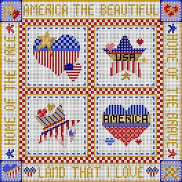 RK-1005 Patriotic Pillow 13 Mesh 10 x 10 Robin Kinglsey