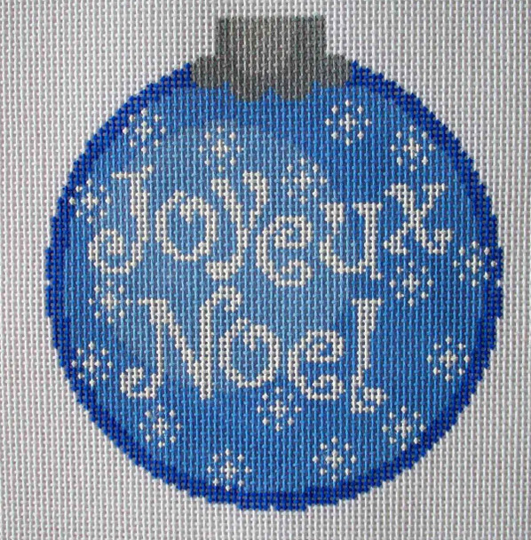 CO39B Blue Joyeux Noel 4 x 4 18 Mesh CanvasWorks 