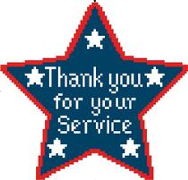 CO43B Blue Thank you for your service, star 4 x 4 18 Mesh CanvasWorks 
