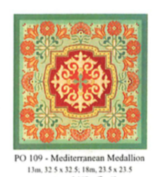 PO109 Mediterranean Medallion  32.5 x 32.5 13 Mesh CanvasWorks