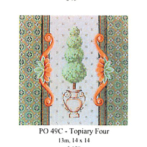PO49C Topiary Four 14 x 14 13 Mesh CanvasWorks