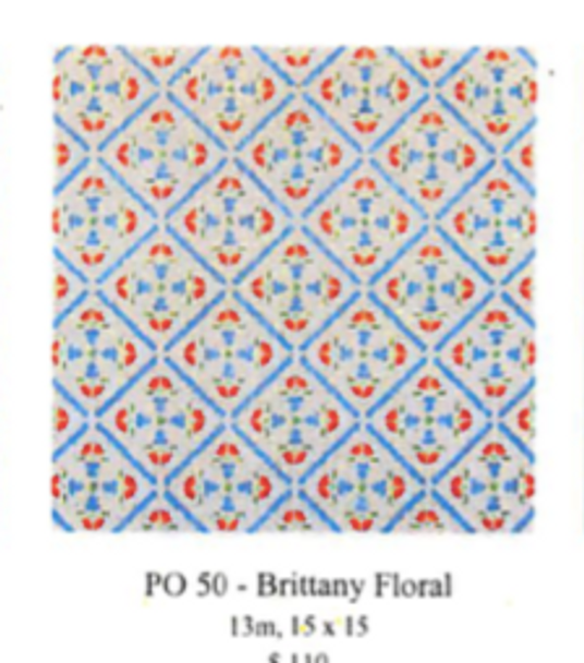 PO50 Brittany Floral 15 x 15 13 Mesh CanvasWorks