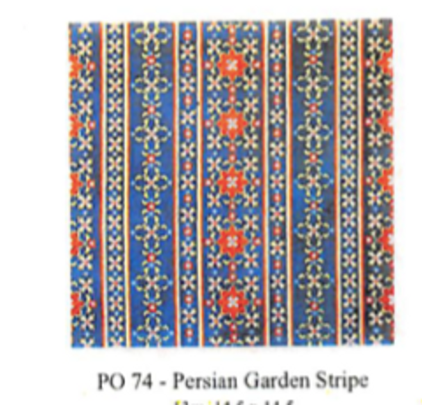 PO74 Persian Garden Stripe 14.5 x 14.5  13 Mesh CanvasWorks
