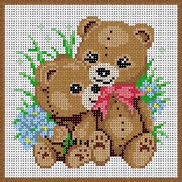 X-205 Mom & Baby Bears 13 Mesh 6x6 Treglown Designs