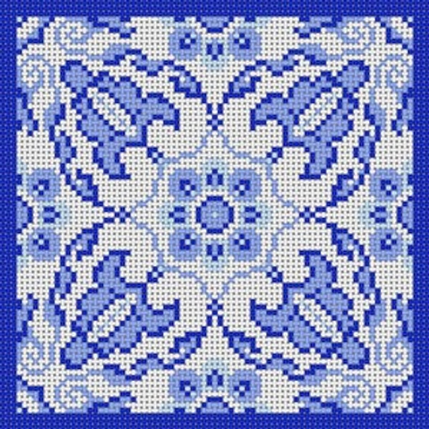 X-117 Blue & White Pattern 13 Mesh 6x6 Treglown Designs