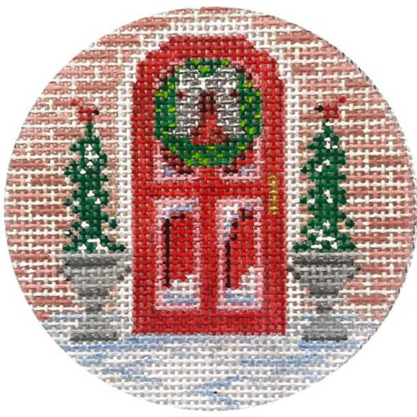 APX373! Alice Peterson Designs CHRISTMAS RED DOOR 13 Mesh 4" Round