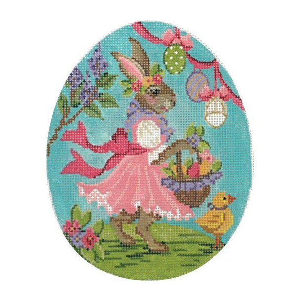 KEA20-18 Ella Fritz Rabbit Egg 4.5"w x 5.6"h - 18 Mesh KELLY CLARK STUDIO, LLC