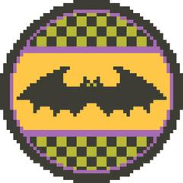 HW03 Halloween  Batty 4" Round 13 Mesh Ornament CanvasWorks