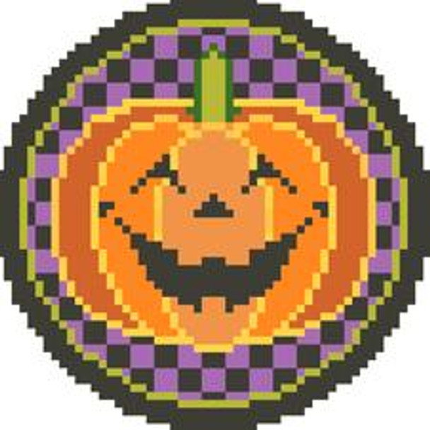 HW06 Halloween Jackie O'Lantern 4" Round 13 Mesh Ornament CanvasWorks